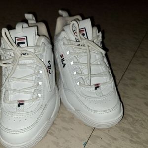 White Size 3 Boys Fila Shoes